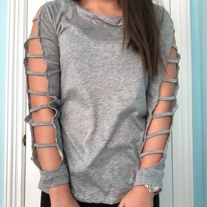 GRAY LONG SLEEVE NEVER WORN BEFORE